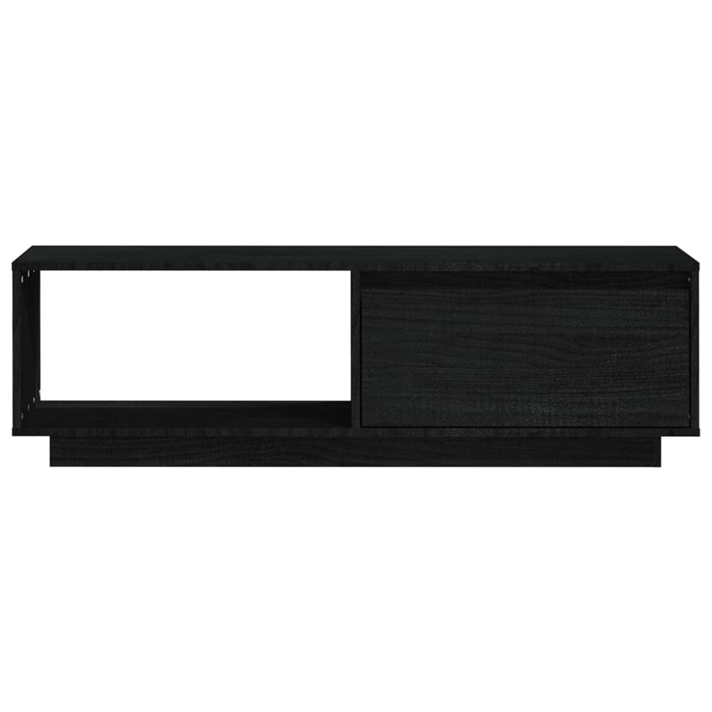 TV-taso musta 110x30x33,5 cm täysi mänty - Sisustajankoti.fi