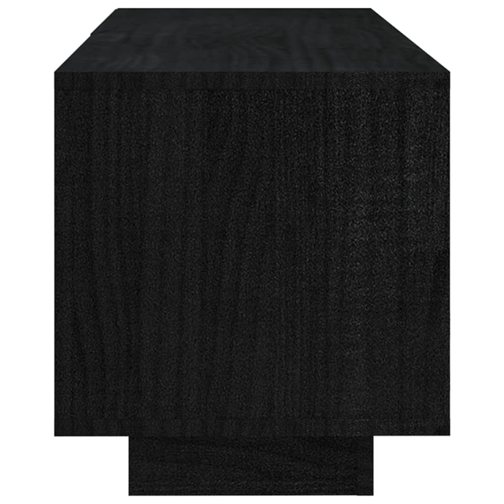 TV-taso musta 110x30x33,5 cm täysi mänty - Sisustajankoti.fi