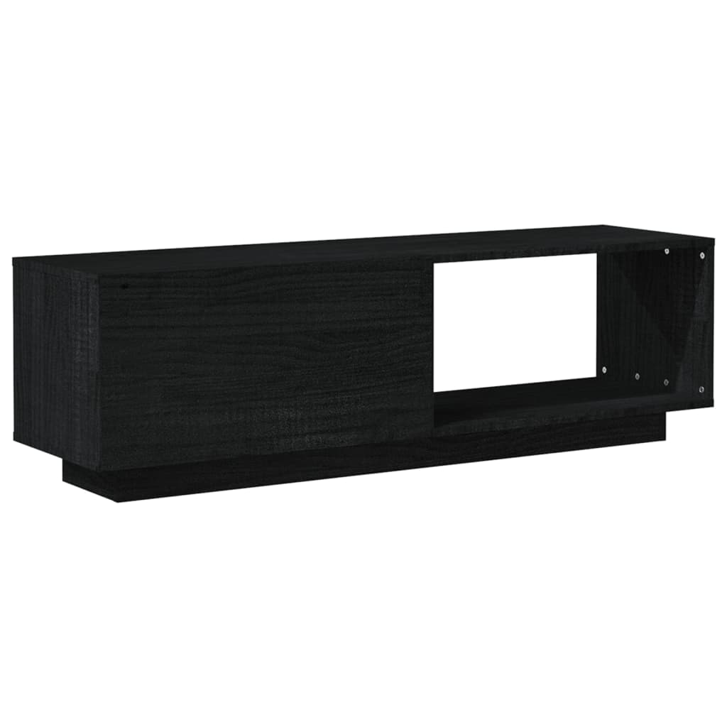 TV-taso musta 110x30x33,5 cm täysi mänty - Sisustajankoti.fi