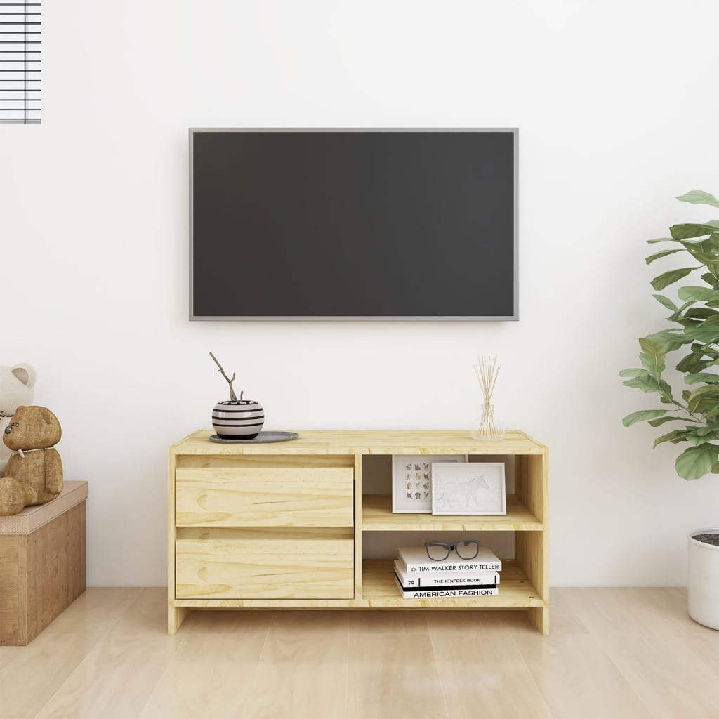TV-taso 80x31x39 cm täysi mänty - Sisustajankoti.fi