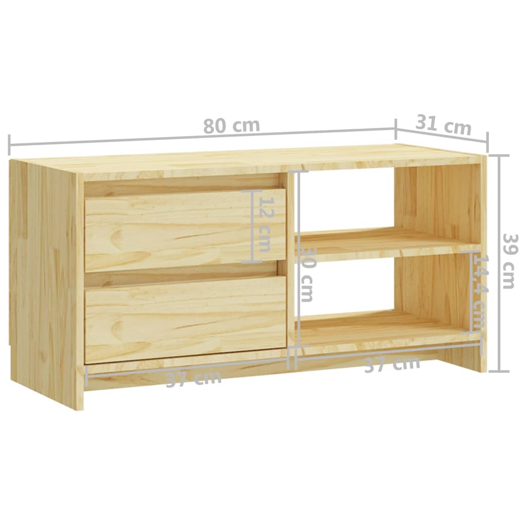TV-taso 80x31x39 cm täysi mänty - Sisustajankoti.fi