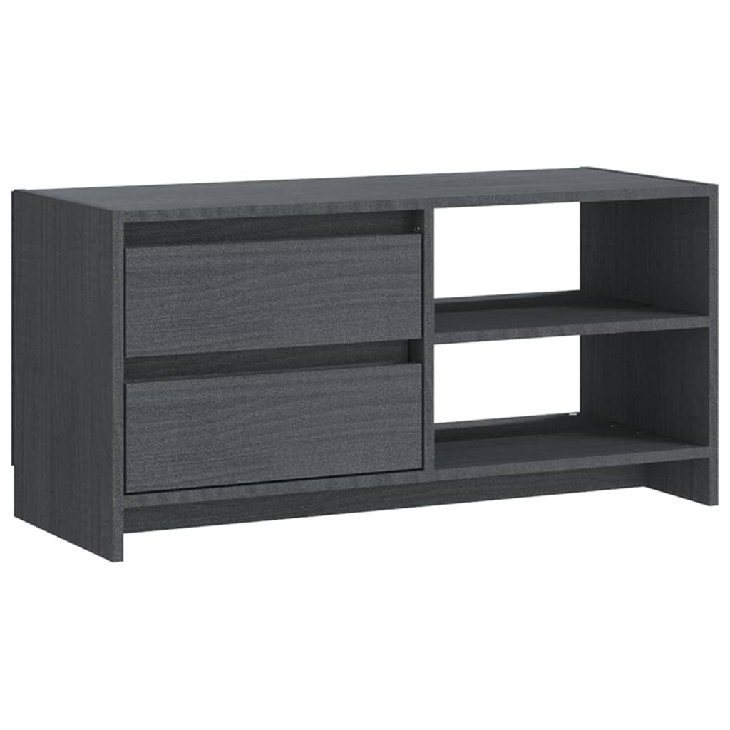 TV-taso harmaa 80x31x39 cm täysi mänty - Sisustajankoti.fi