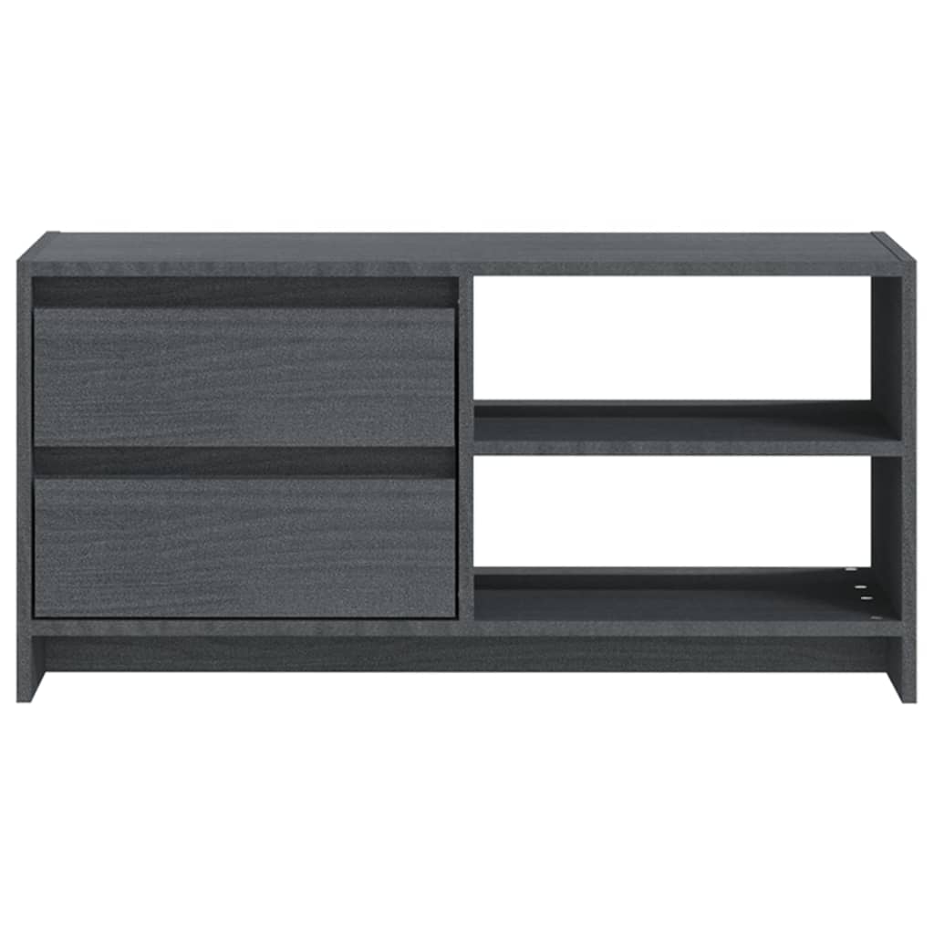 TV-taso harmaa 80x31x39 cm täysi mänty - Sisustajankoti.fi