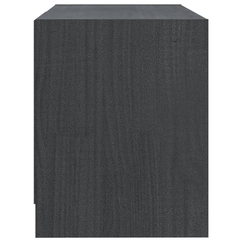TV-taso harmaa 80x31x39 cm täysi mänty - Sisustajankoti.fi