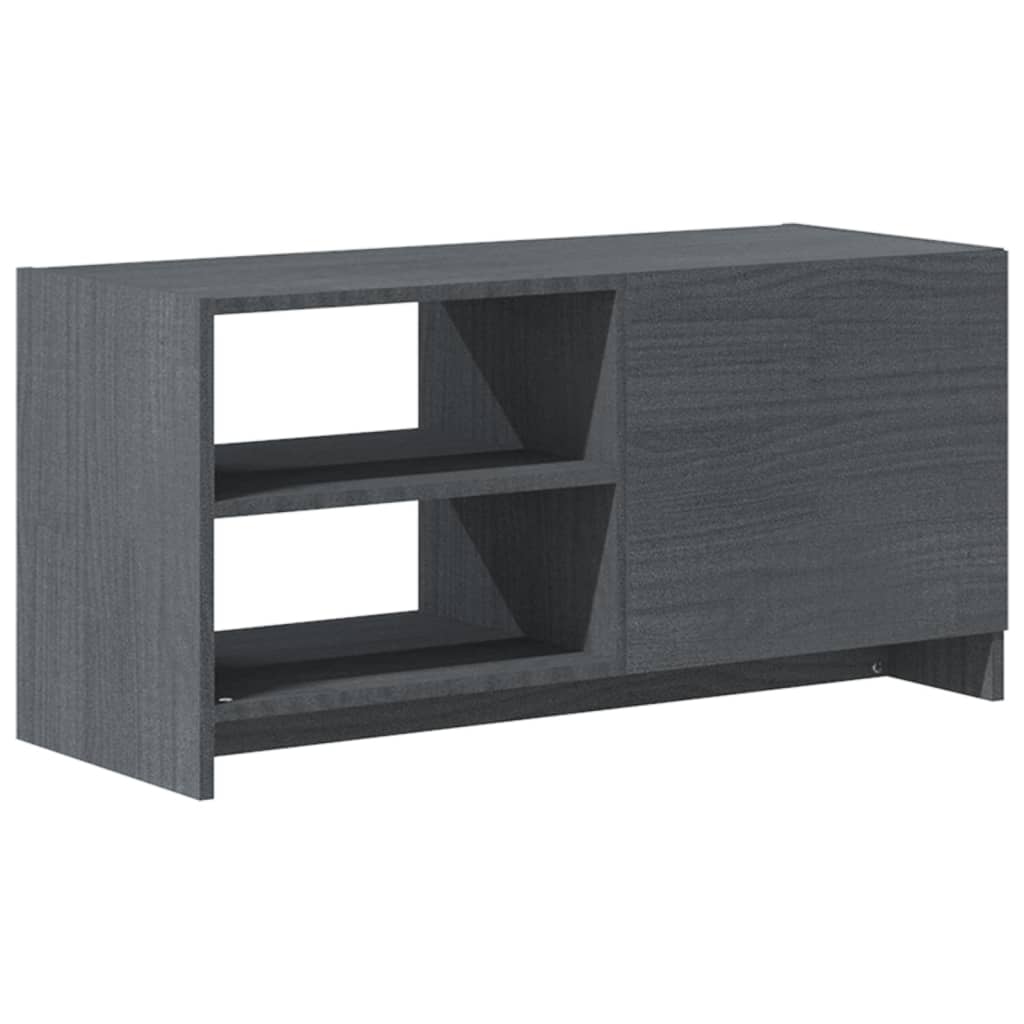 TV-taso harmaa 80x31x39 cm täysi mänty - Sisustajankoti.fi