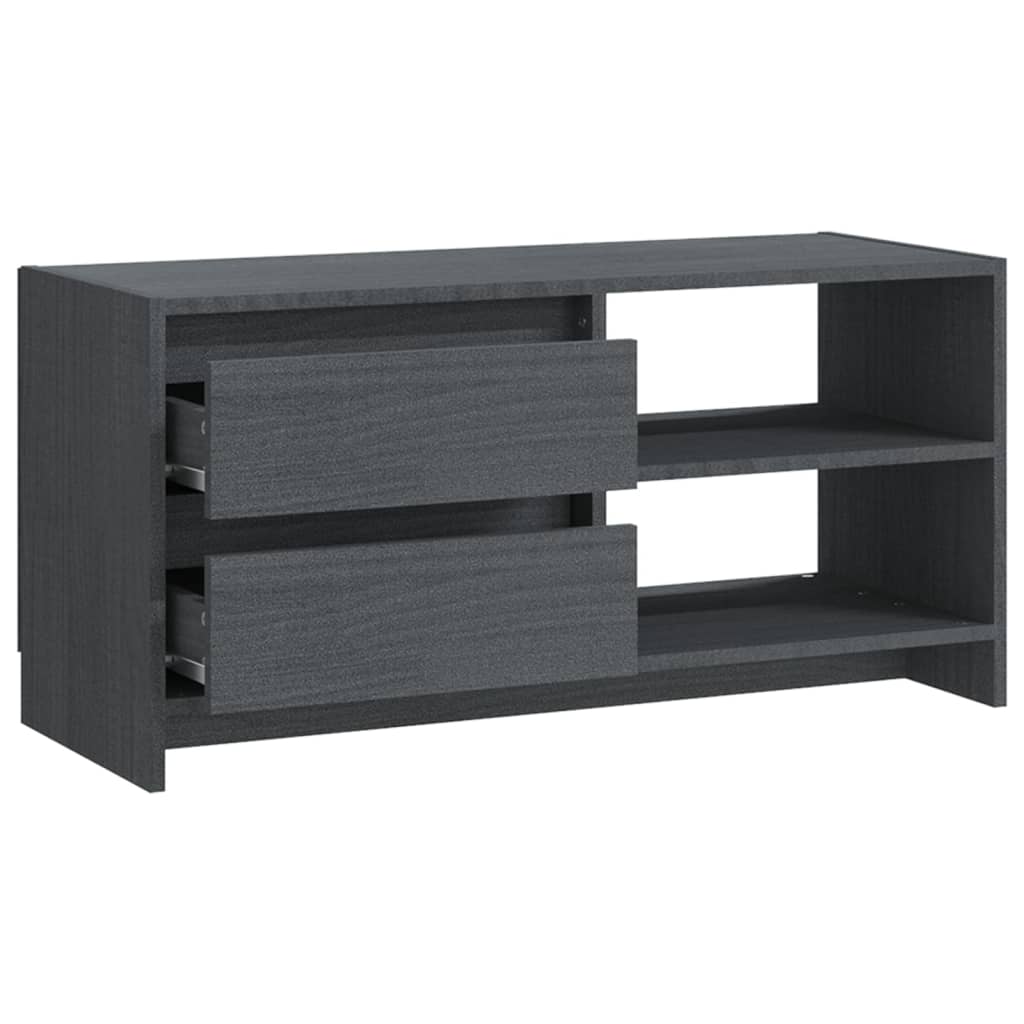 TV-taso harmaa 80x31x39 cm täysi mänty - Sisustajankoti.fi