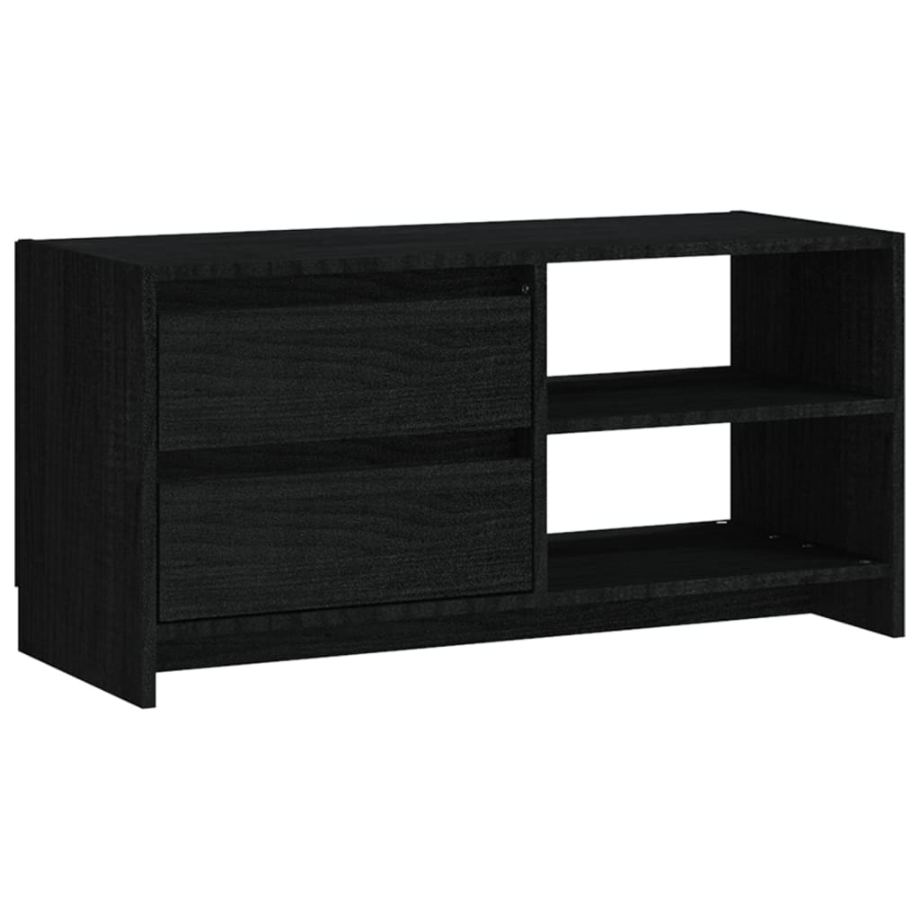 TV-taso musta 80x31x39 cm täysi mänty - Sisustajankoti.fi