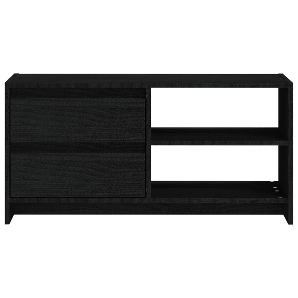 TV-taso musta 80x31x39 cm täysi mänty - Sisustajankoti.fi