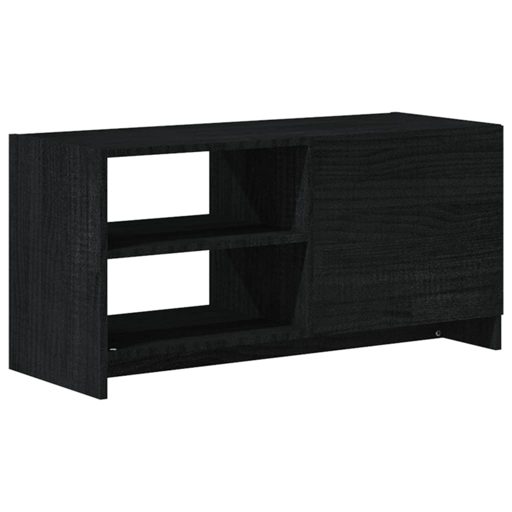TV-taso musta 80x31x39 cm täysi mänty - Sisustajankoti.fi