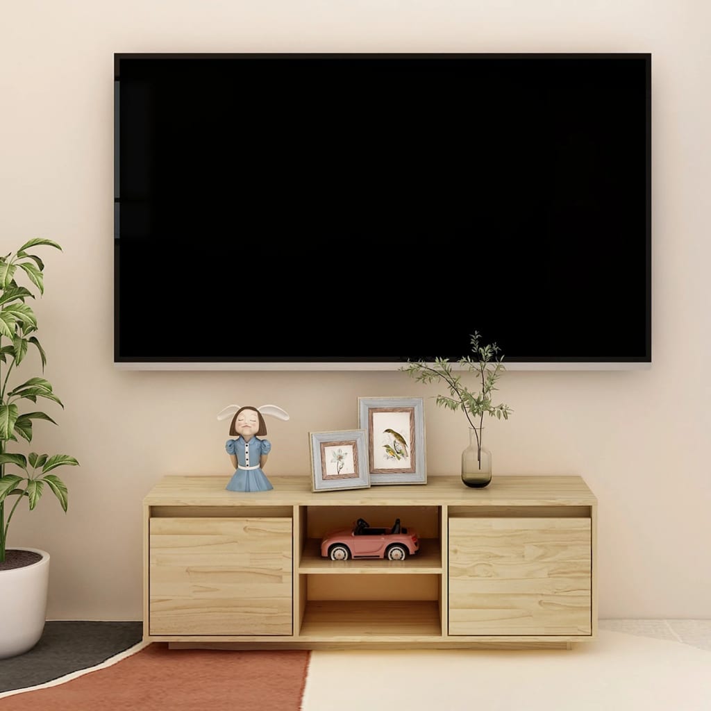TV-taso 110x30x40 cm täysi mänty - Sisustajankoti.fi