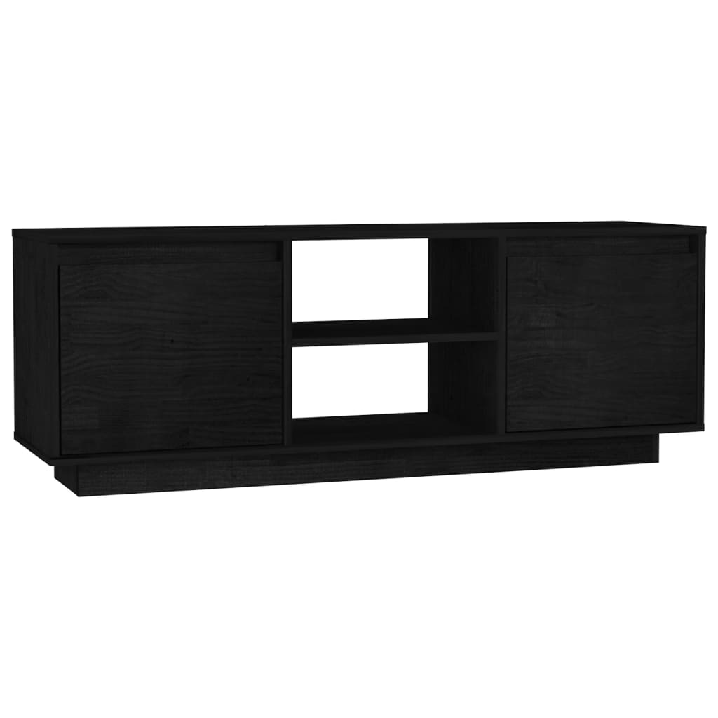 TV-taso musta 110x30x40 cm täysi mänty - Sisustajankoti.fi