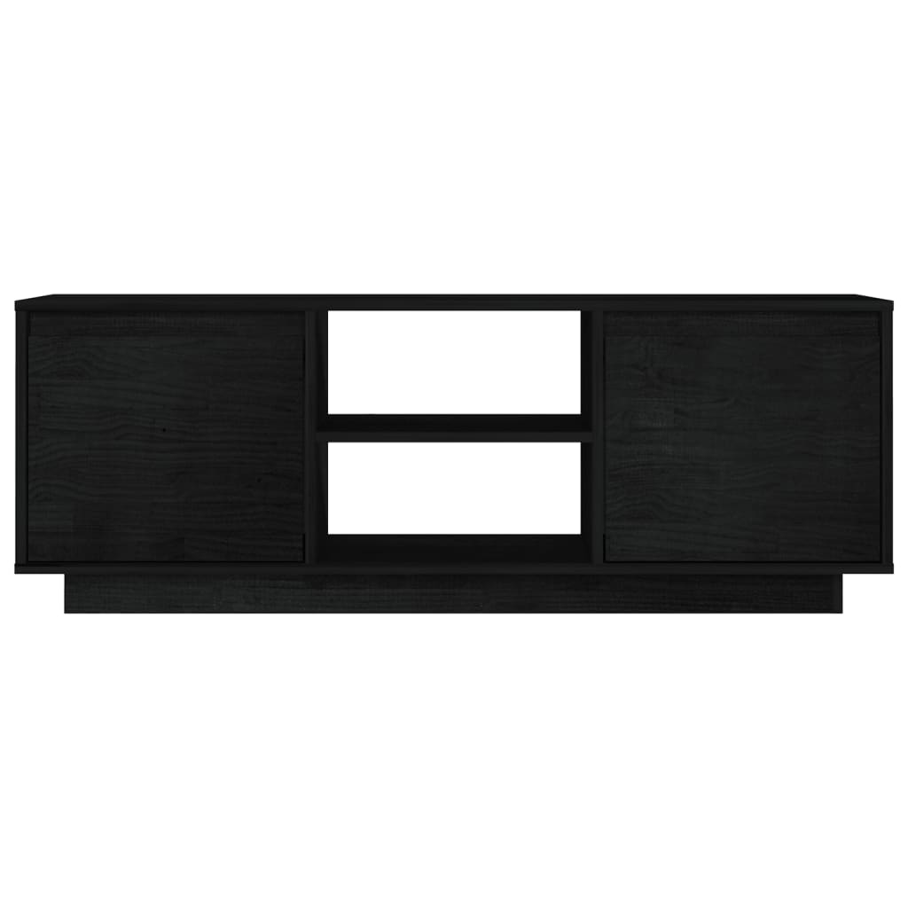 TV-taso musta 110x30x40 cm täysi mänty - Sisustajankoti.fi