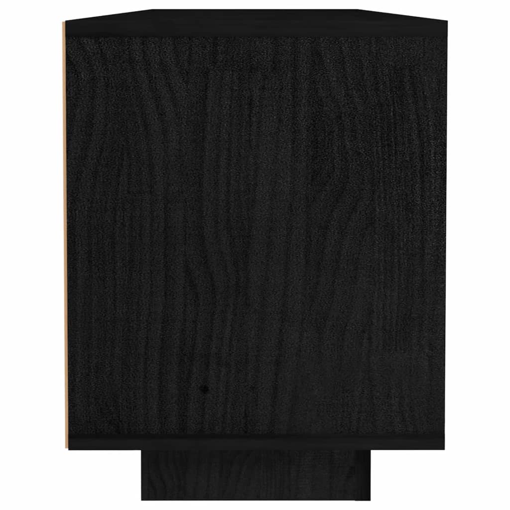 TV-taso musta 110x30x40 cm täysi mänty - Sisustajankoti.fi