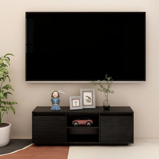 TV-taso musta 110x30x40 cm täysi mänty - Sisustajankoti.fi