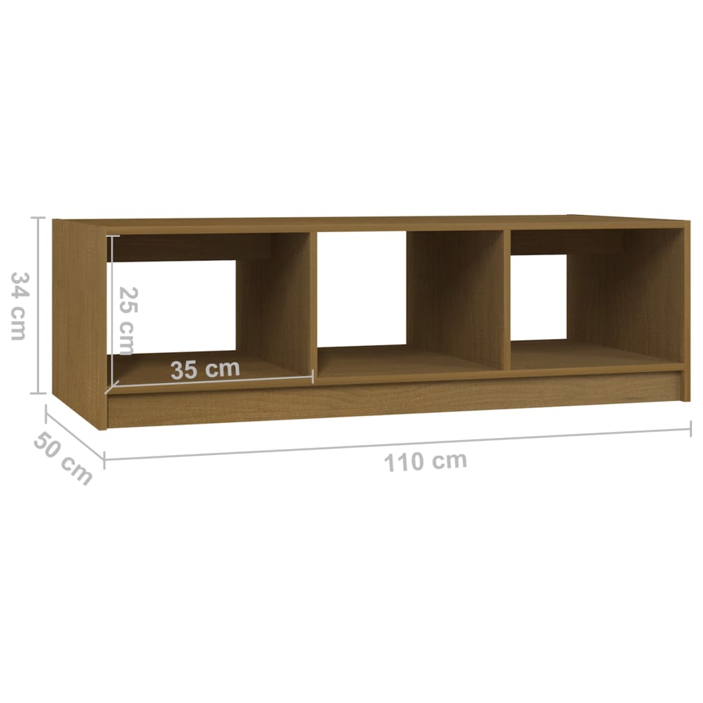 Sohvapöytä hunajanruskea 110x50x34 cm täysi mänty - Sisustajankoti.fi