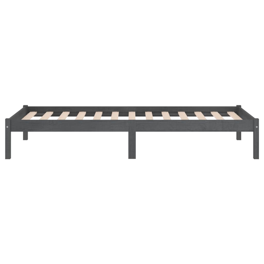 Sängynrunko harmaa täysi mänty 90x200 cm - Sisustajankoti.fi