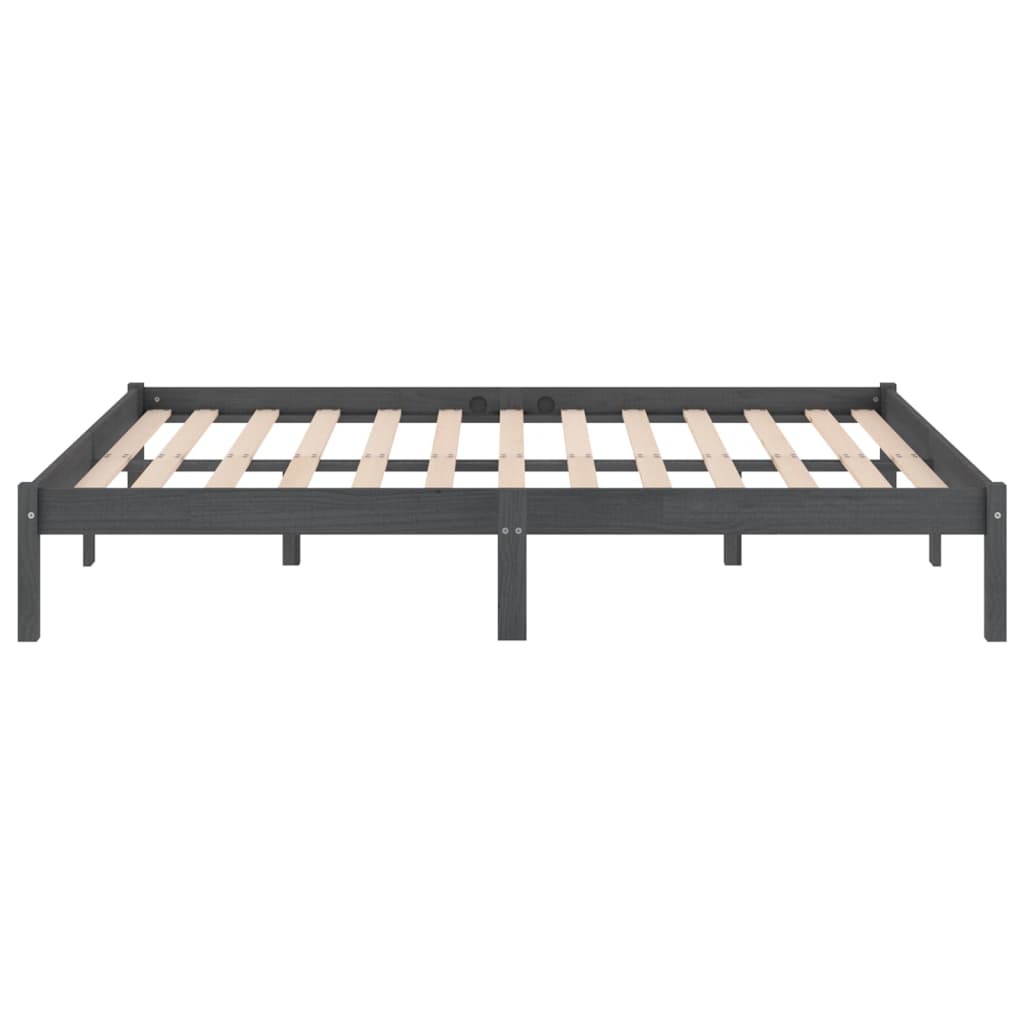 Sängynrunko harmaa täysi mänty 180x200 cm UK Super King - Sisustajankoti.fi