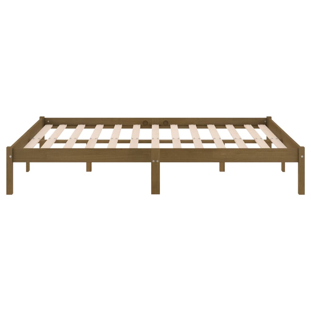Sängynrunko hunajanruskea täysi mänty 180x200 cm UK Super King - Sisustajankoti.fi