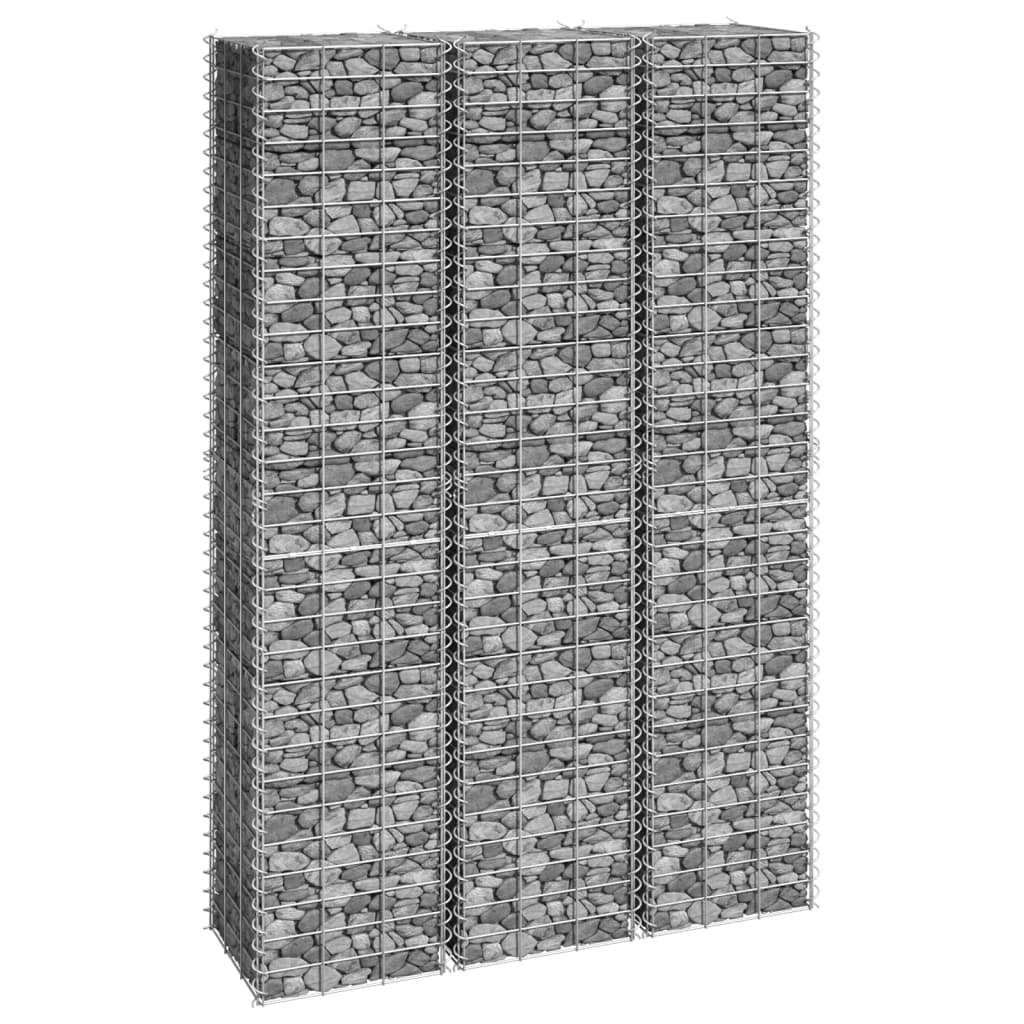 Korotetut kivikorit 3 kpl 30x30x150 cm rauta - Sisustajankoti.fi