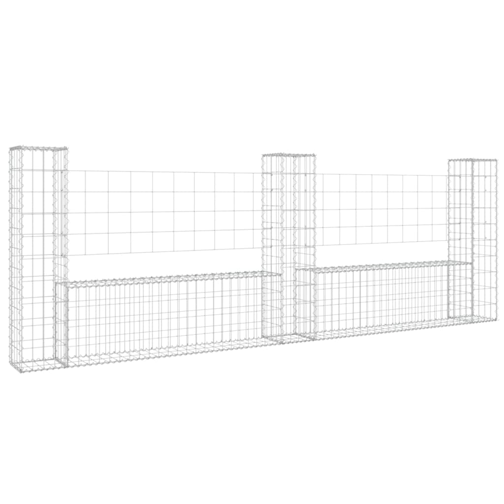 U-muotoiset kivikorit 3 pylväällä rauta 260x20x100 cm - Sisustajankoti.fi