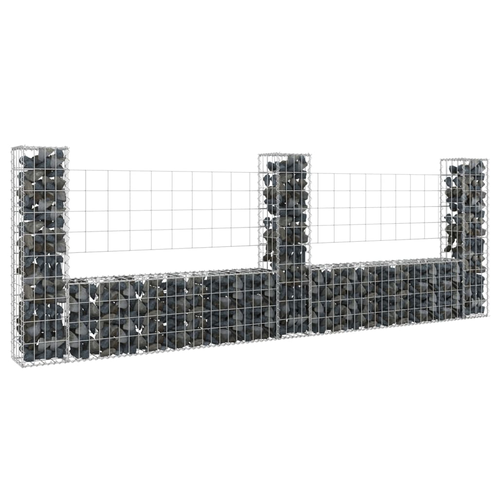 U-muotoiset kivikorit 3 pylväällä rauta 260x20x100 cm - Sisustajankoti.fi