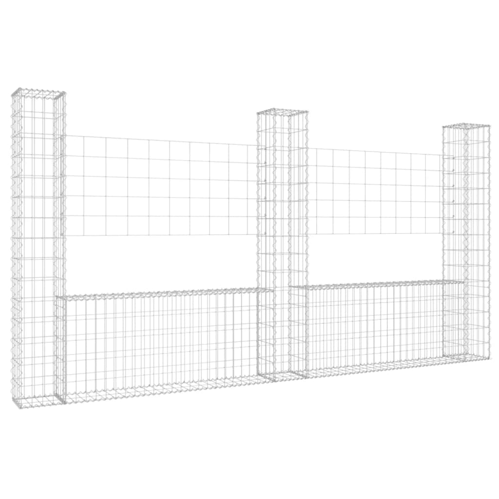 U-muotoiset kivikorit 3 pylväällä rauta 260x20x150 cm - Sisustajankoti.fi