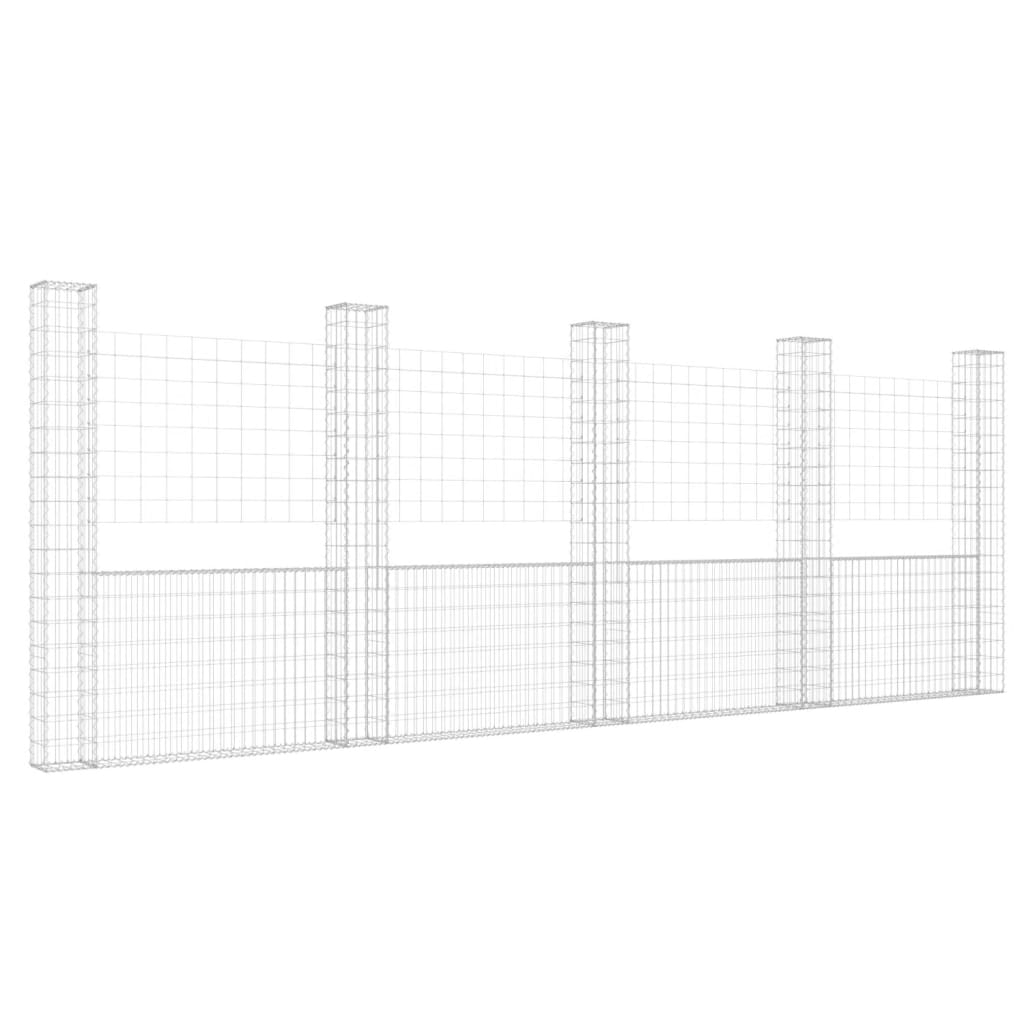 U-muotoiset kivikorit 5 pylväällä rauta 500x20x200 cm - Sisustajankoti.fi