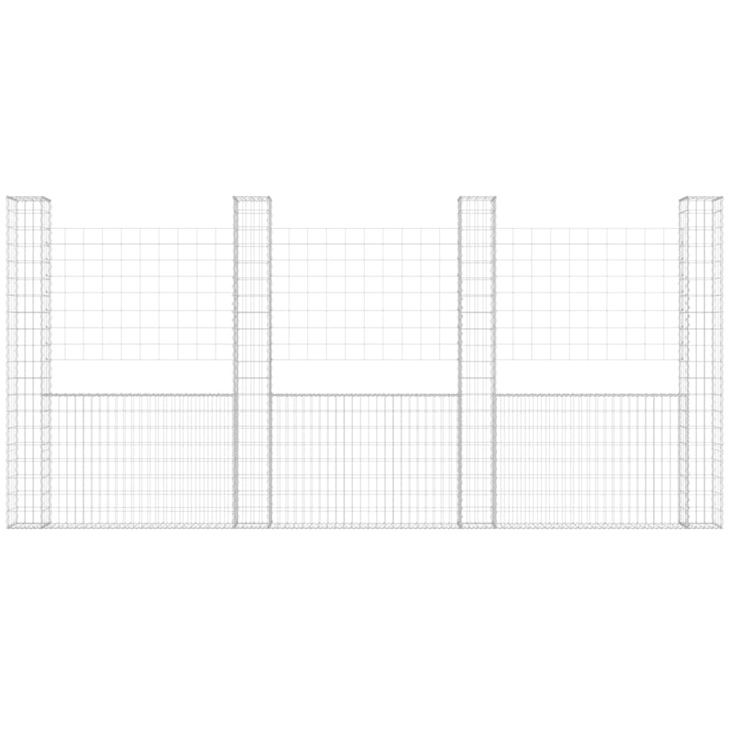 U-muotoiset kivikorit 5 pylväällä rauta 500x20x200 cm - Sisustajankoti.fi