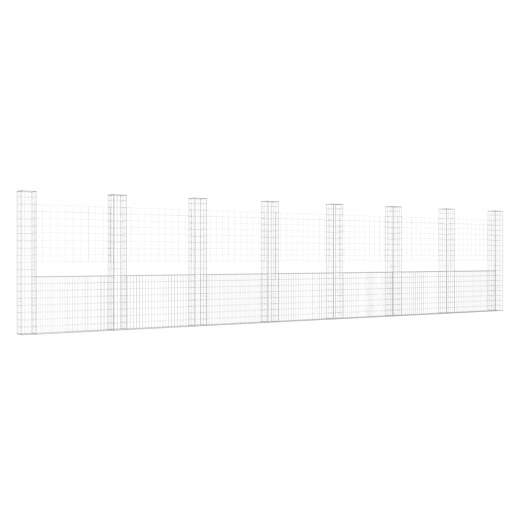 U-muotoiset kivikorit 8 pylväällä rauta 860x20x200 cm - Sisustajankoti.fi