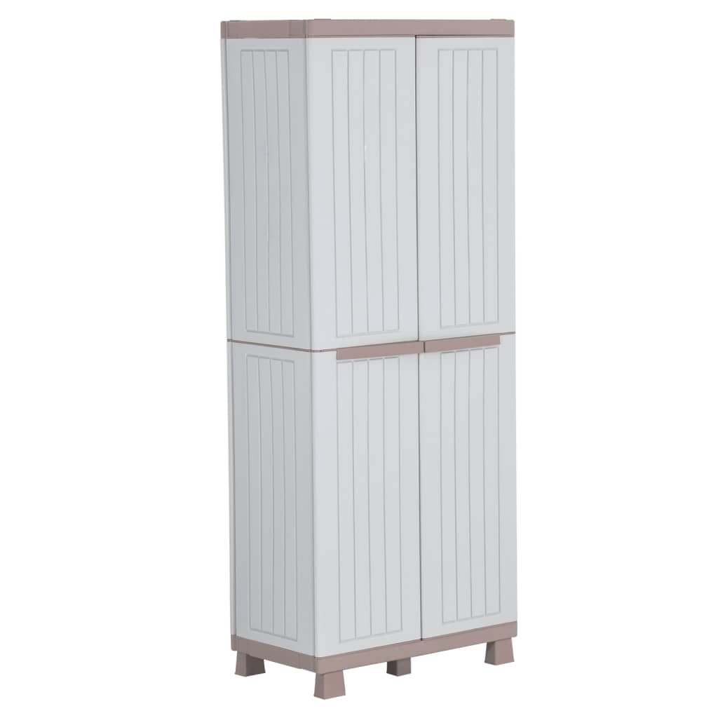 Säilytyskaappi 2 ovella 68x39x170 cm vaaleanharmaa ja beige - Sisustajankoti.fi