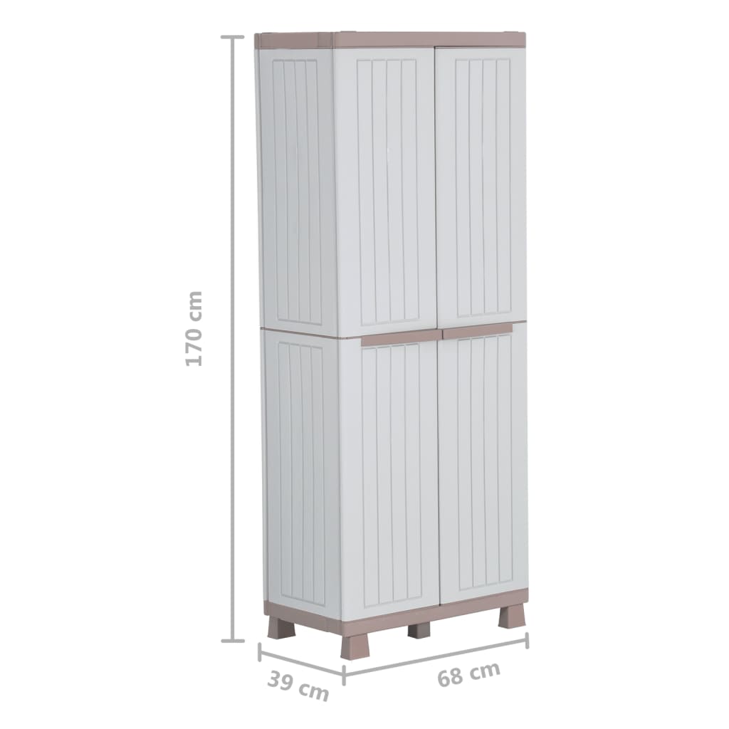 Säilytyskaappi 2 ovella 68x39x170 cm vaaleanharmaa ja beige - Sisustajankoti.fi