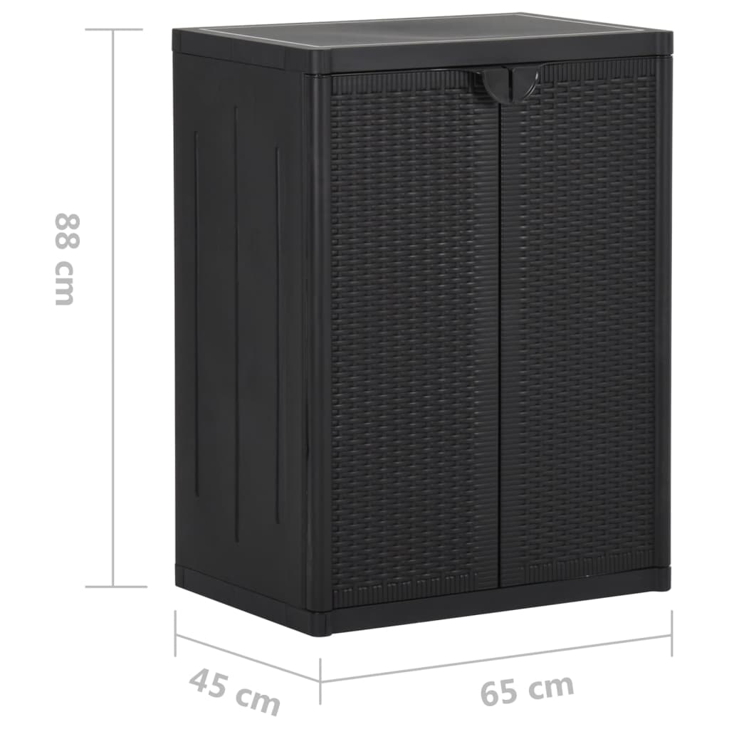 Puutarhan varastokaappi musta 65x45x88 cm PP rottinki - Sisustajankoti.fi