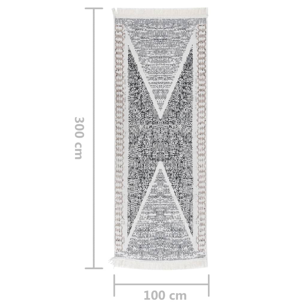Matto musta ja harmaa 100x300 cm puuvilla - Sisustajankoti.fi