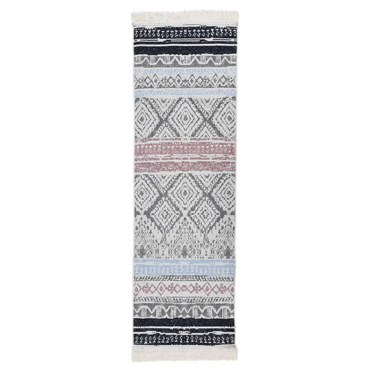 Matto pinkki ja sininen 80x300 cm puuvilla - Sisustajankoti.fi