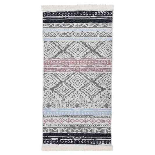 Matto pinkki ja sininen 100x200 cm puuvilla - Sisustajankoti.fi