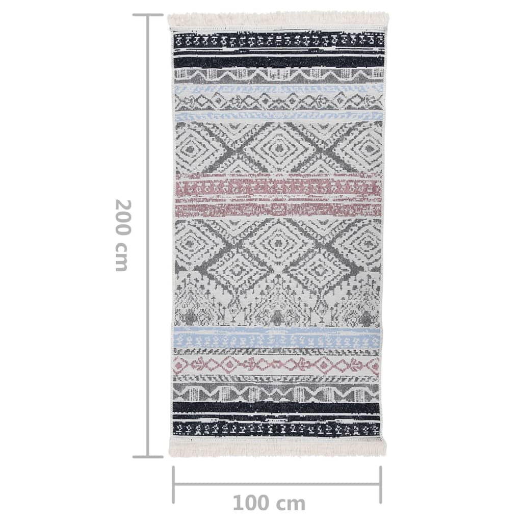 Matto pinkki ja sininen 100x200 cm puuvilla - Sisustajankoti.fi