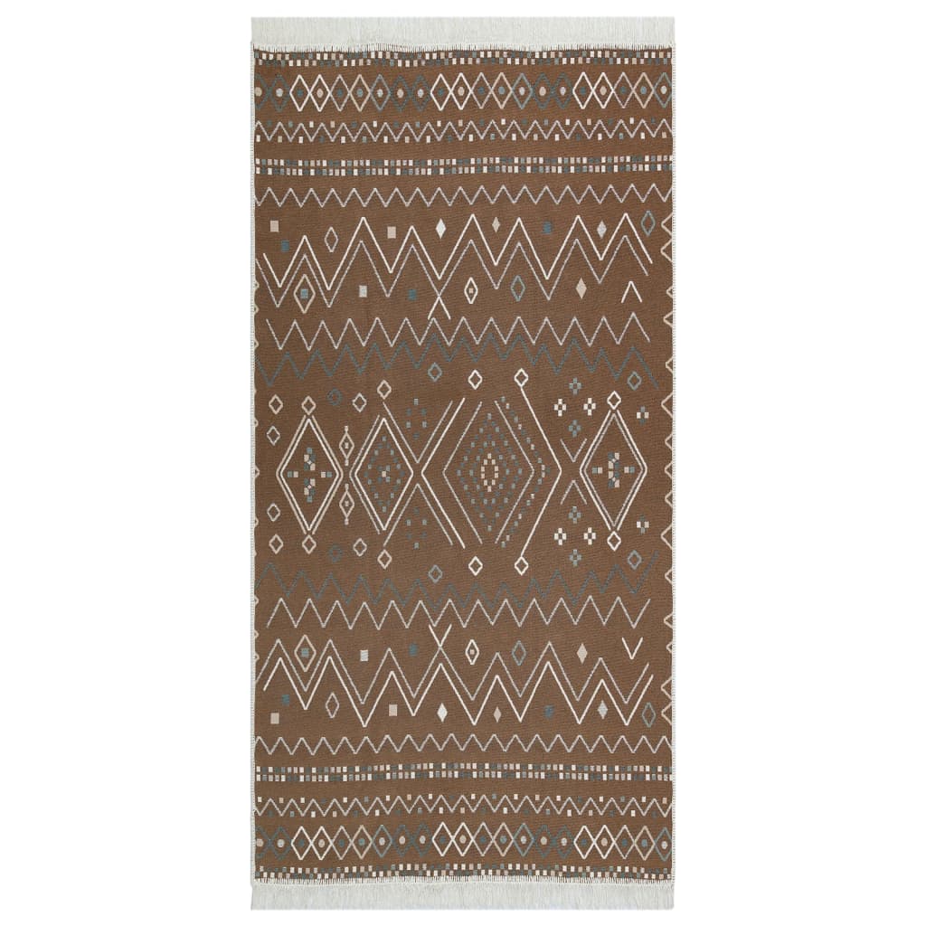 Matto beige ja sininen 80x300 cm puuvilla - Sisustajankoti.fi
