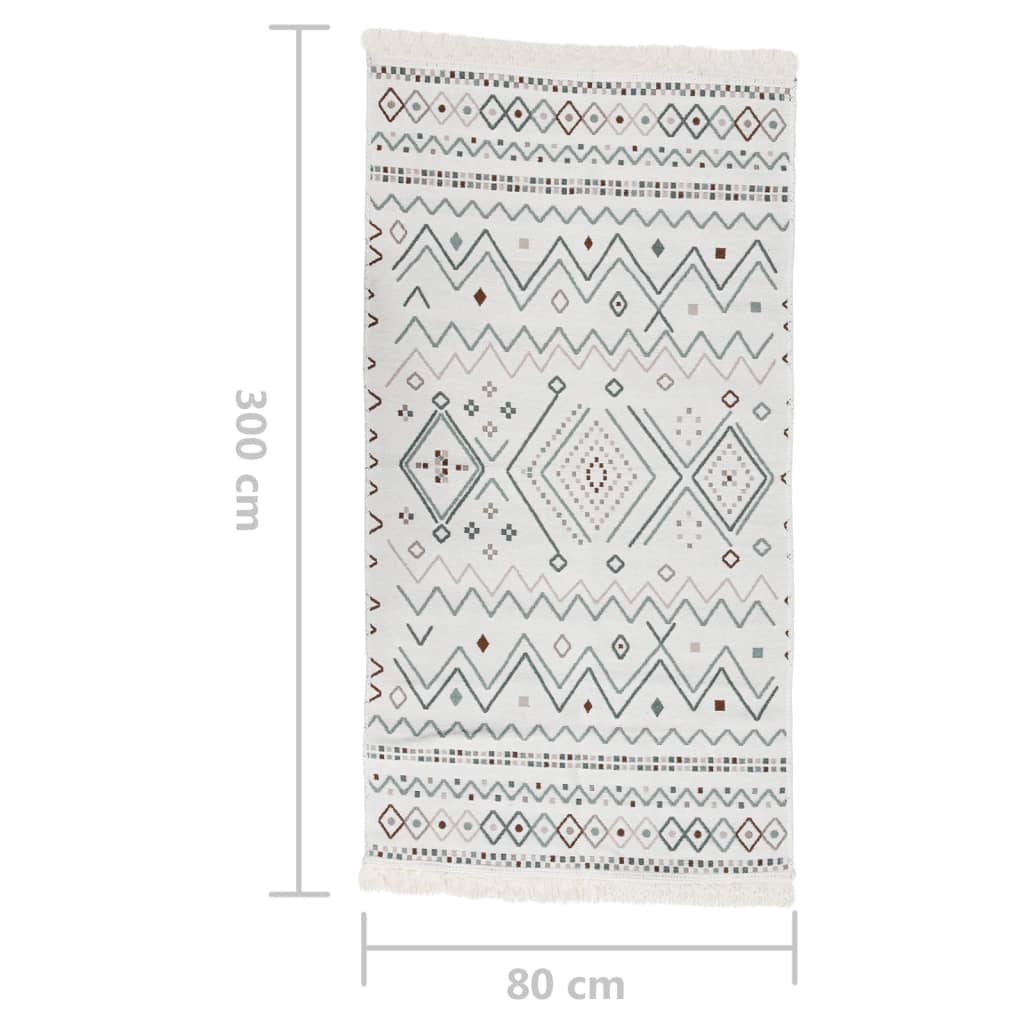 Matto beige ja sininen 80x300 cm puuvilla - Sisustajankoti.fi