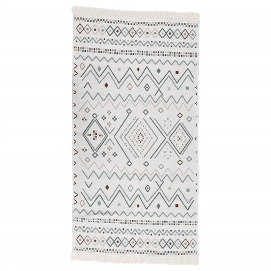 Matto beige ja sininen 100x200 cm puuvilla - Sisustajankoti.fi