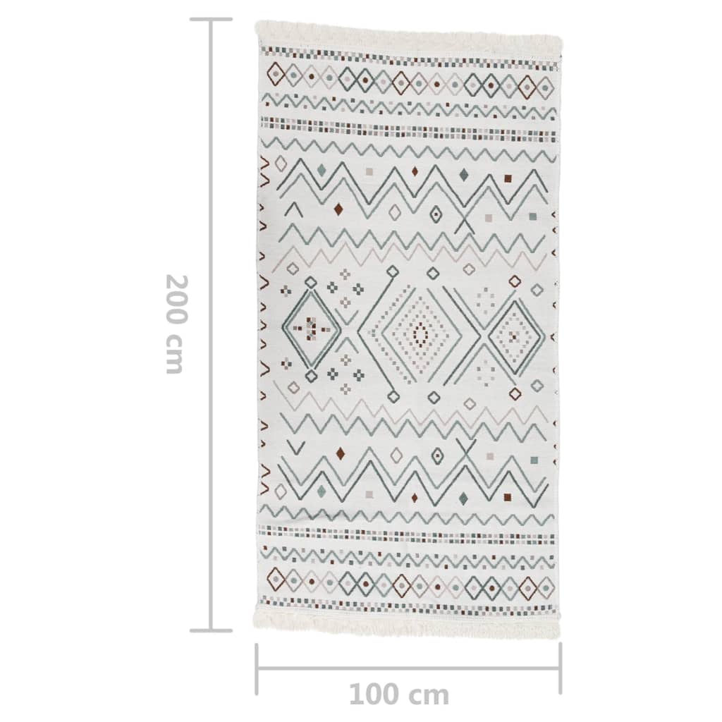 Matto beige ja sininen 100x200 cm puuvilla - Sisustajankoti.fi