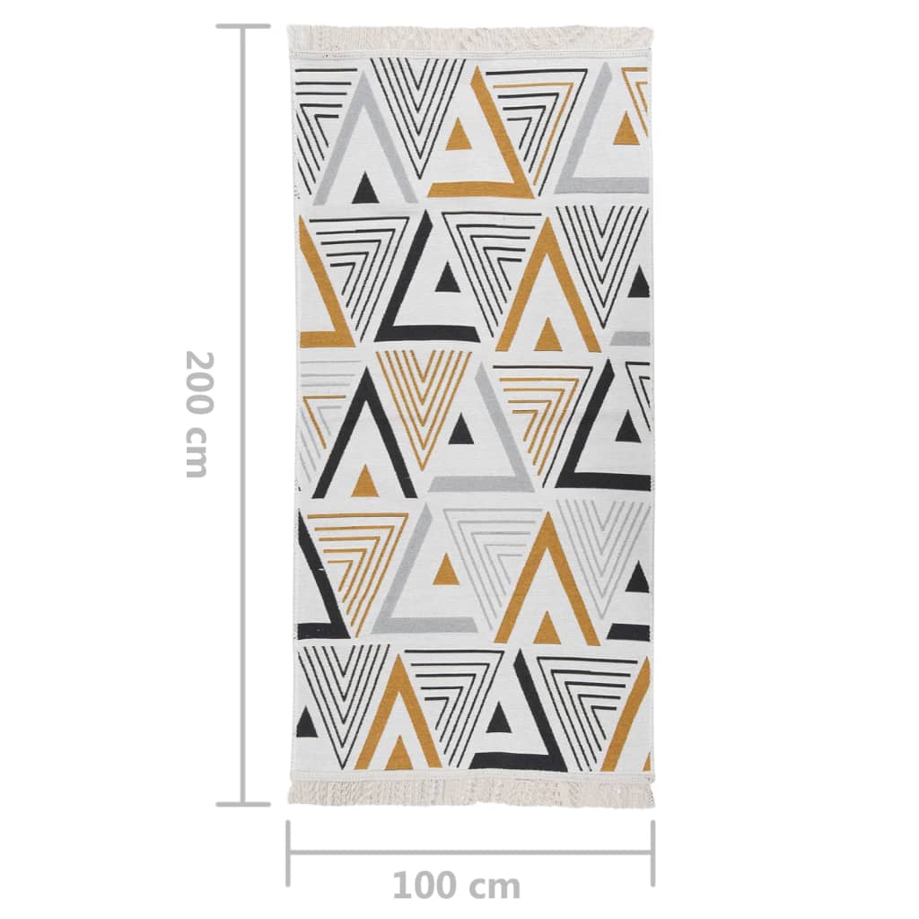 Matto keltainen ja harmaa 100x200 cm puuvilla - Sisustajankoti.fi