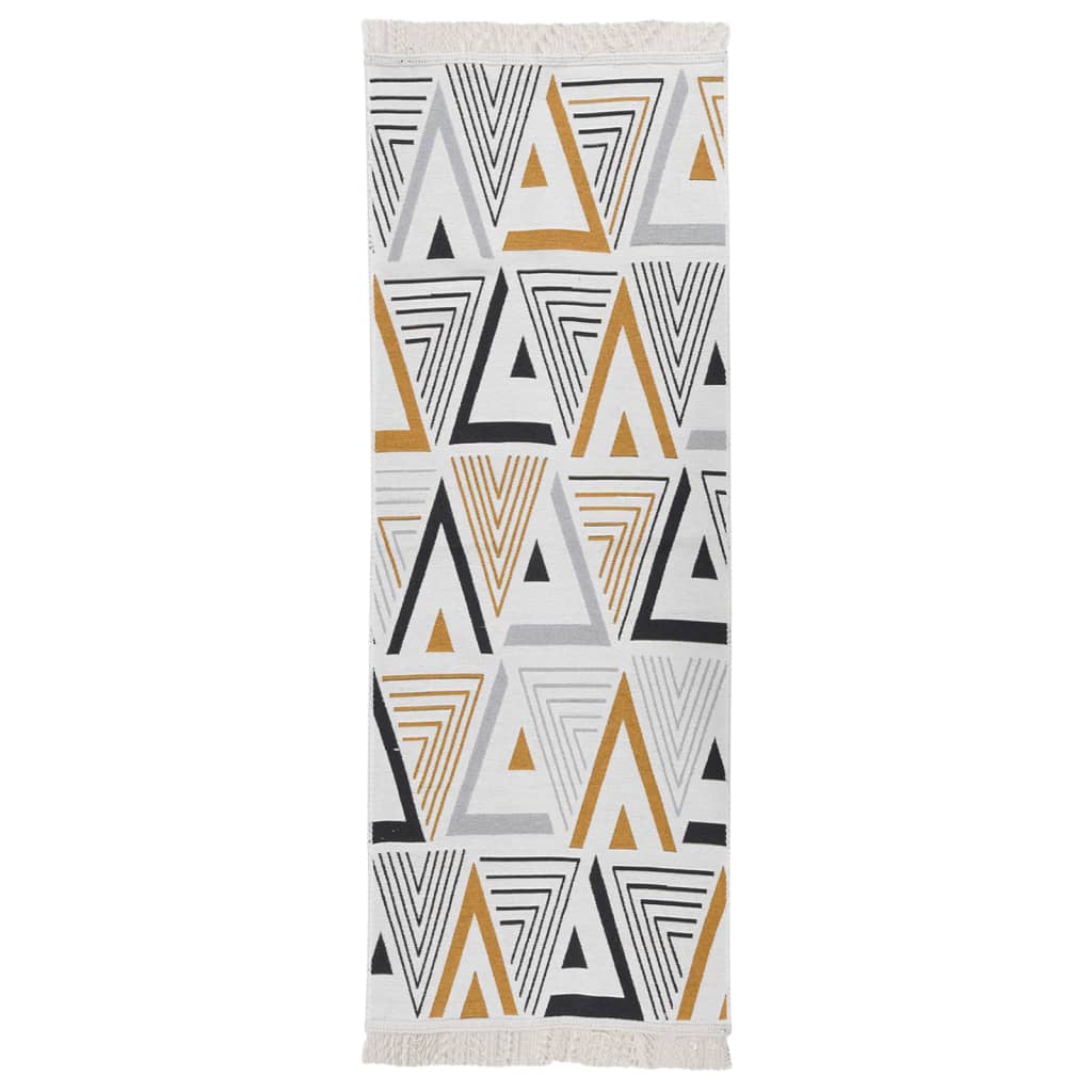 Matto keltainen ja harmaa 100x300 cm puuvilla - Sisustajankoti.fi