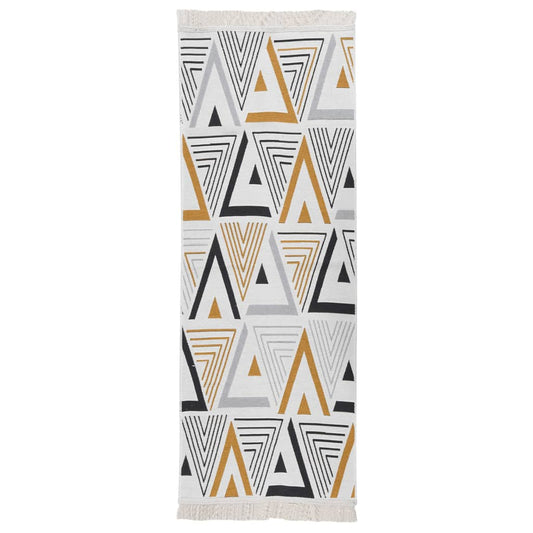 Matto keltainen ja harmaa 100x300 cm puuvilla - Sisustajankoti.fi