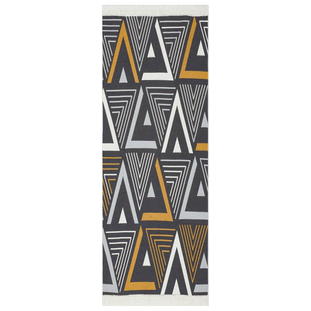 Matto keltainen ja harmaa 100x300 cm puuvilla - Sisustajankoti.fi