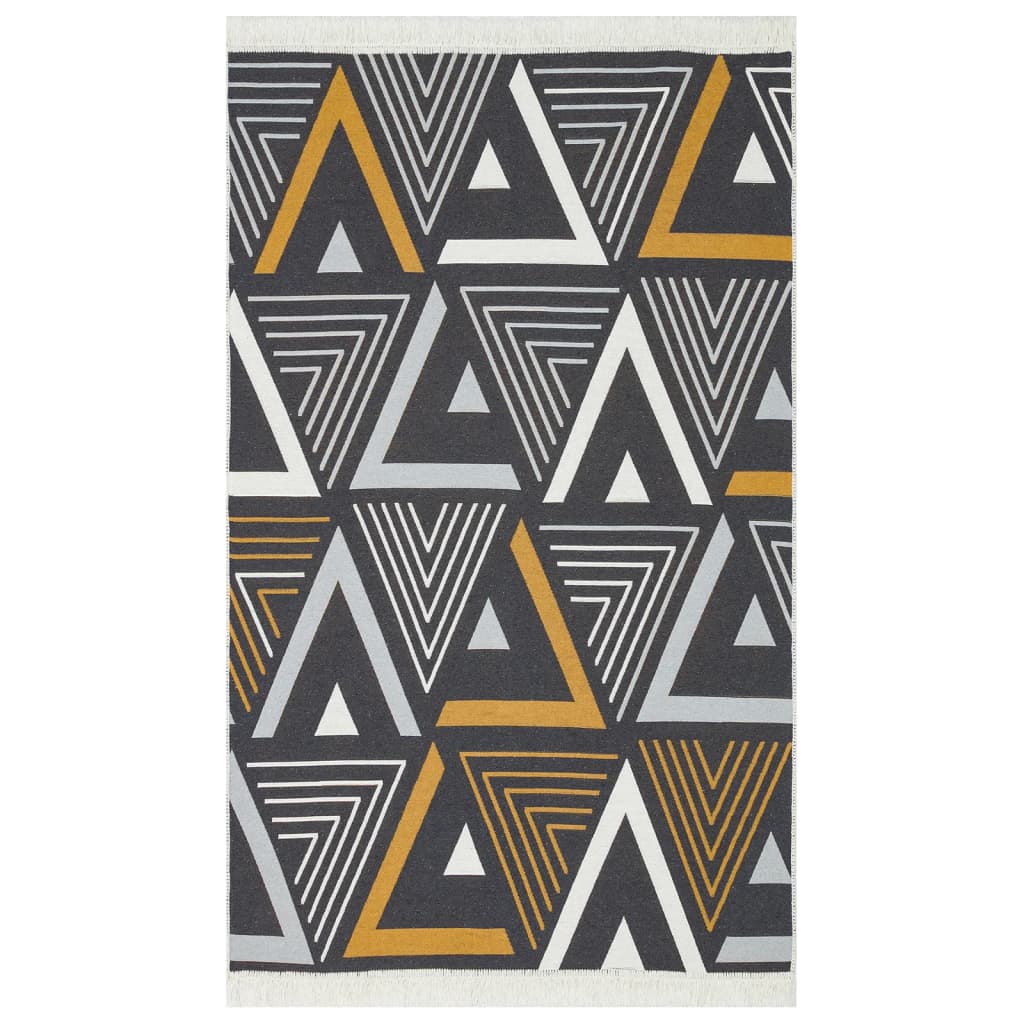Matto keltainen ja harmaa 120x180 cm puuvilla - Sisustajankoti.fi