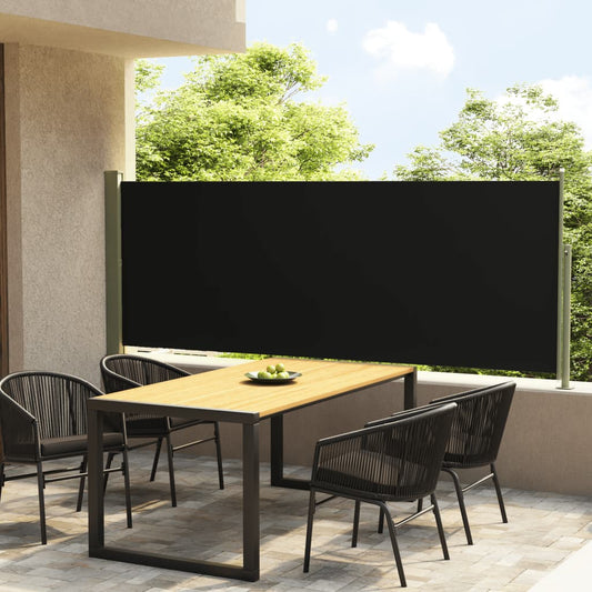 Sisäänvedettävä terassin sivumarkiisi 117x300 cm musta - Sisustajankoti.fi