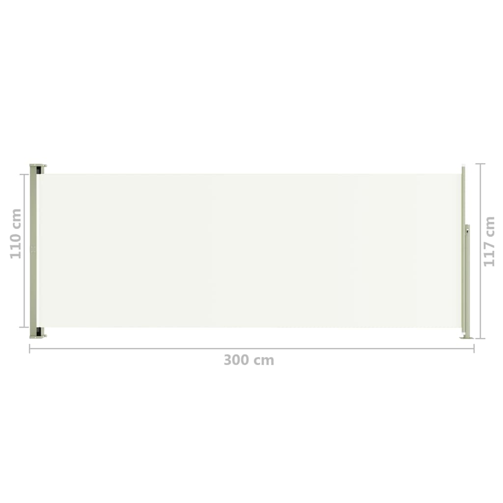 Sisäänvedettävä terassin sivumarkiisi 117x300 cm kerma - Sisustajankoti.fi