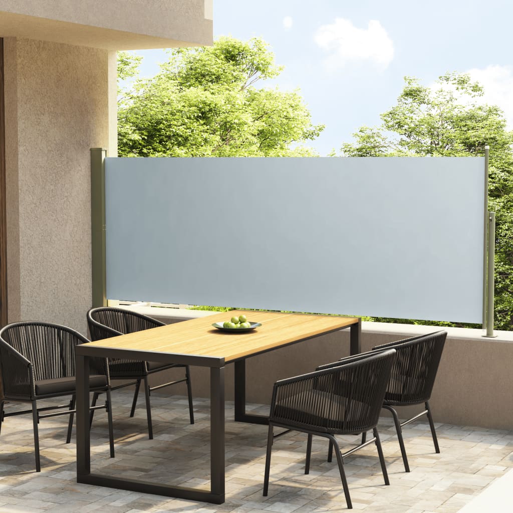 Sisäänvedettävä terassin sivumarkiisi 117x300 cm harmaa - Sisustajankoti.fi