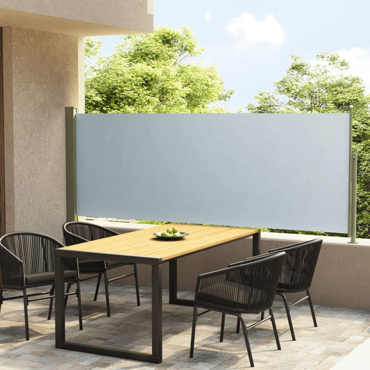 Sisäänvedettävä terassin sivumarkiisi 117x300 cm harmaa - Sisustajankoti.fi