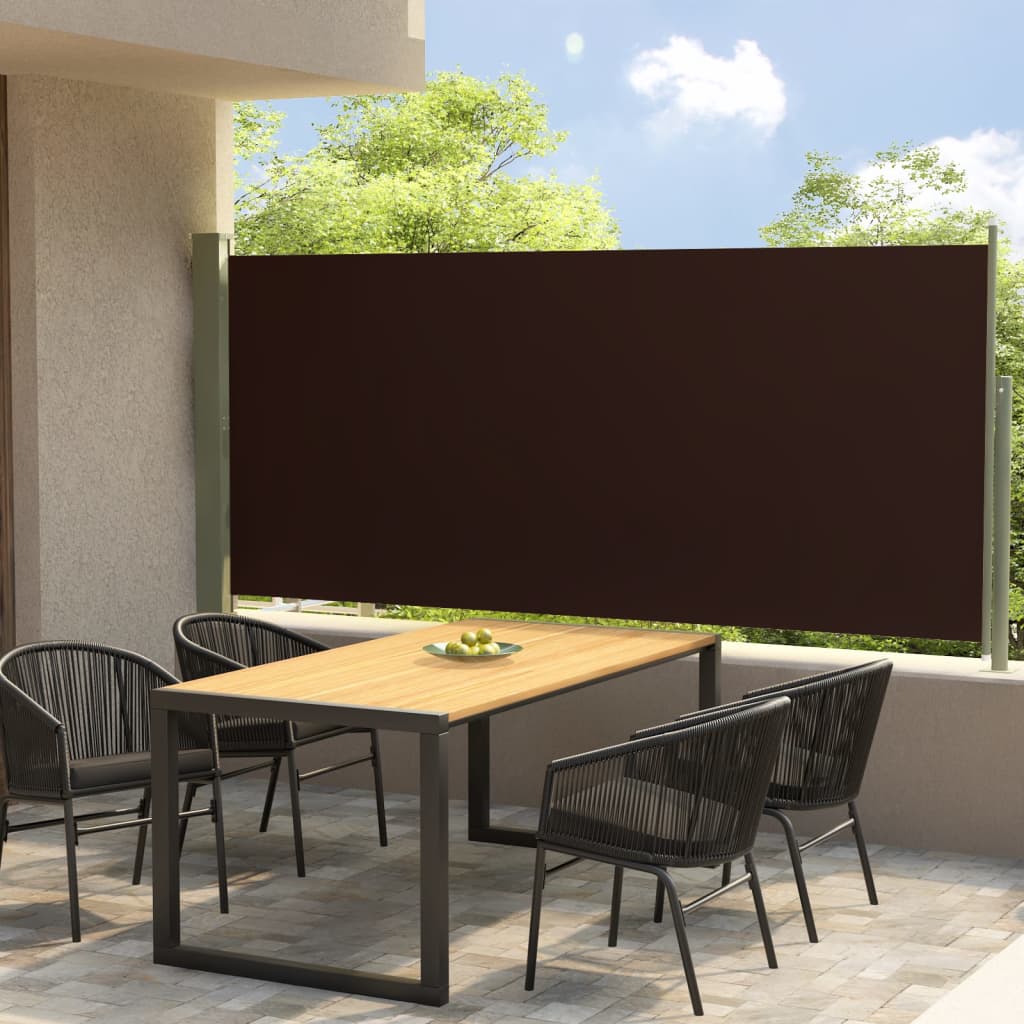 Sisäänvedettävä terassin sivumarkiisi 117x300 cm ruskea - Sisustajankoti.fi